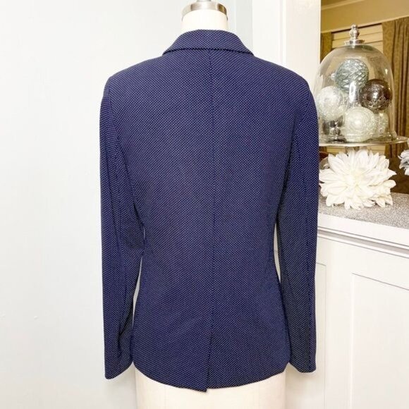 Chico’s Polka Dot Blazer Jacket Navy Blue & White Small - Picture 6 of 9